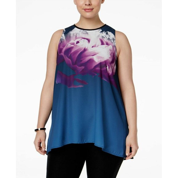 Alfani Tops - NWT Alfani Blossom Print Sleeveless High Low Top